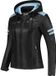 Rusty Stitches Joyce Hooded V2 Dames Motorfiets Leren Jas - Zwart/blauw - Maat 36