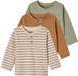 Vertbaudet Set van 3 T-shirts Basics van biokatoen baby