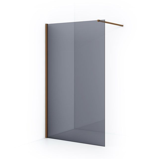Maxaro Inloopdouche Diamond 120cm 8mm Rookglas Koper