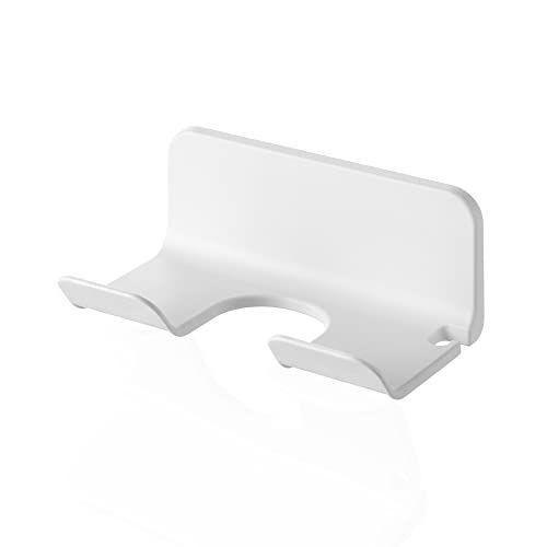 SKY DREAM Droger Houder, Föhn Organizer Muurmontage, Witte Föhn Rack Beugel Stand Badkamer Accessoires, Geschikt voor de meeste Föhn (M)