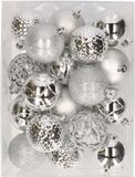 Decoris Kaemingk B.V. 37x stuks kunststof kerstballen zilver 6 cm