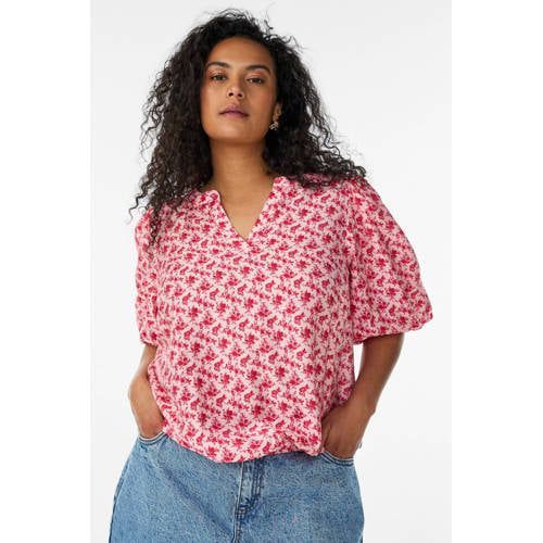Zizzi Gebloemde Top Roze