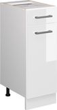 Vicco R-Line Meuble bas universel – 30 cm avec tiroir, sans plan de travail Blanc Laqué brillant