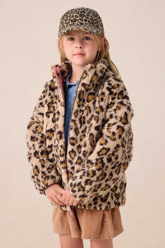Sissy-Boy Bruine teddy jas met leopard print