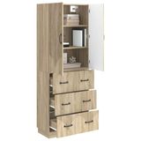vidaXL Kast - Set - 2 st - 66 x 34,5 x 87 cm - Bewerkt hout - Sonoma Eiken