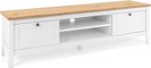 CaliCosy Tv-meubel Berge 160cm 2 lades - wit/eik
