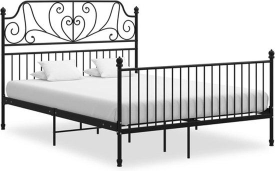 vidaXL Bedframe metaal zwart 160x200 cm