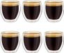 Set de 6 tasses à café - 100 ml. Tasses à café thermiques avec un effet flottant