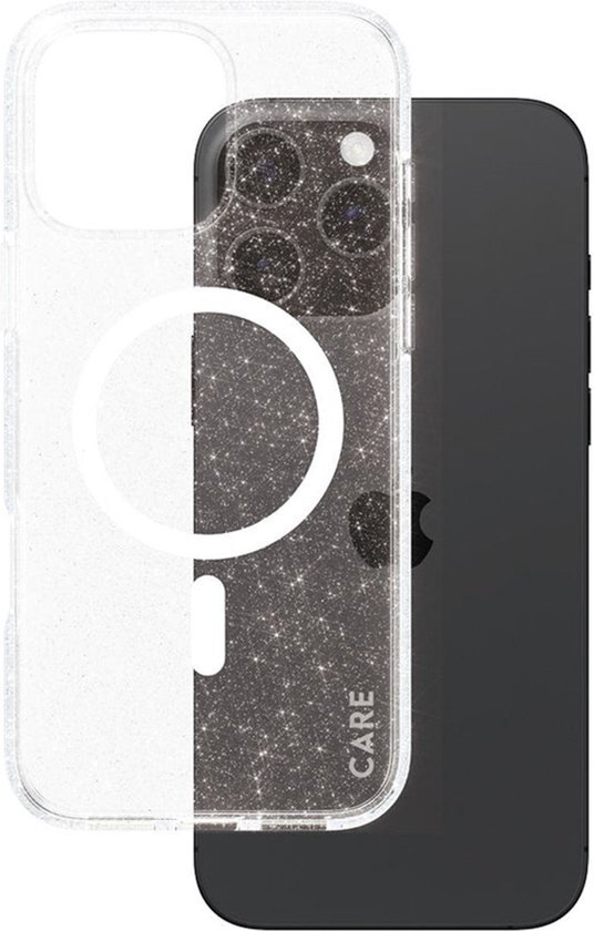 PanzerGlass Hoesje Geschikt voor iPhone 16 Pro Max Hoesje - PanzerGlass Star Lit Case MagSafe - Wit