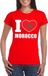 Bellatio Decorations Marokko supporters kleding t-shirt - voor dames - rood - met vlag kleuren print - korte mouwen XL