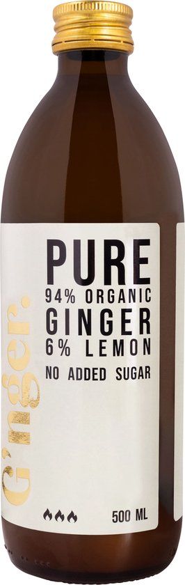 G'NGER PURE GEMBERSAP BIO - 500ML - Gembershot - Gember thee - Gimber