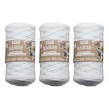GLOREX 5 1005 50 - Set van 3 banden macramé van 60% katoen & 40% viscose, 250 g elk in wit, ca. 125 m superzacht textielgaren