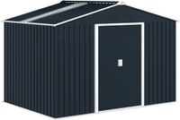 Outsunny Metalen Tuinschuur 4,9 m² zadeldak 277x195x192 cm Donkergrijs