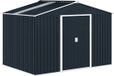 Outsunny Metalen Tuinschuur 4,9 m² zadeldak 277x195x192 cm Donkergrijs