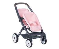 Smoby MC&Q Twin Doll Stroller - Grey/Pink - 3+ Years