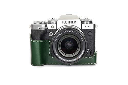 Zakao X-T4 Case - Echt Lederen Half Camera Case Bag Cover - Fujifilm Fuji X-T4 XT4 - Groen