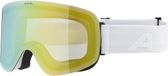 Alpina Penken Skibril | Wit | Unisex | Volwassenen | Dubbele lens | Lenscategorie 3 | Antifog | Past over bril