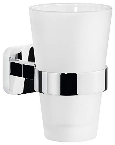 tesa Elegaant bekerhouder - zelfklevend - verchroomd - 119 mm x 79 mm x 124 mm