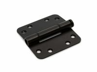 Fixmasters Nylon glijlagerscharnier - 3mm - Doorgezette knoop - Ronde hoeken - 89x89mm - Verzinkte pen - Staal - Zwart