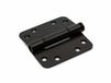 Fixmasters Nylon glijlagerscharnier - 3mm - Doorgezette knoop - Ronde hoeken - 89x89mm - Verzinkte pen - Staal - Zwart