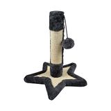 Kittenboom met speelgoedsokkel met ster, H33 cm, ecru