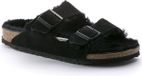 Birkenstock Arizona Lamsvel Suede Zwart Smal Voetbed - Maat 46