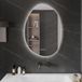 Miroir LED ovale pour salle de bain - 20 cm - Dimmable - Anti-buée - Incassable - Haut-parleur Bluetooth