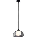 LIVARNO HOME Suspension LED, abat-jour en verre de haute qualité. (Verre gris)