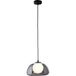 LIVARNO HOME LED-hanglamp, lampenkap van hoogwaardig glas. (Grijs glas)