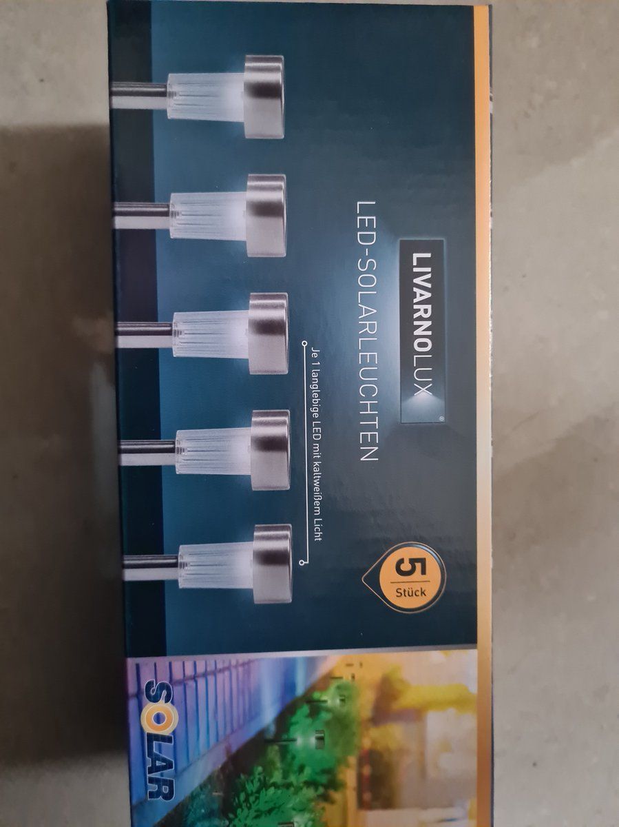 Livarnolux LED Solar Lampen - 5 Stuks - RVS - 2023 Model