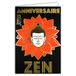 Afie 65-1408 Verjaardagskaart Lotusbloem Oranje Boeddha Goudkleurig Glanzend