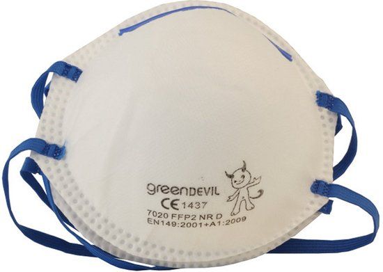Connex FFP2 Stofmaskers - 2 Stuks - Wit/Blauw