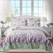 Ycosy Dekbedovertrek set King Size Floral sprei King Quilts beddengoed set zomer licht bloemen quilt omkeerbaar beddengoed sprei plant groene bladeren
