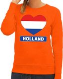Bellatio Decorations Shoppartners Bv Oranje Holland hartjes vlag trui sweater voor dames Koningsdag XS
