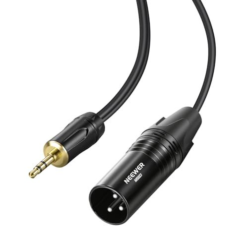 NEEWER 3ft audiokabel 3,5 mm naar XLR, stekker naar stekker met TRS AUX-aansluiting, 1/8 inch voor telefoon, tablet, laptop, spraakrecorder, MP3-speler, mixer, luidspreker, voorversterker, niet voor