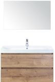 BES LED Maxx XL Badmeubelset 100 cm - Natuur Eiken - Wastafel Just 1 Kraangat met Spiegel