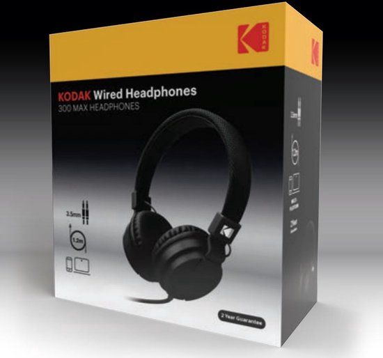 Kodak 300 MAX On-ear Headphone - Wired - Black