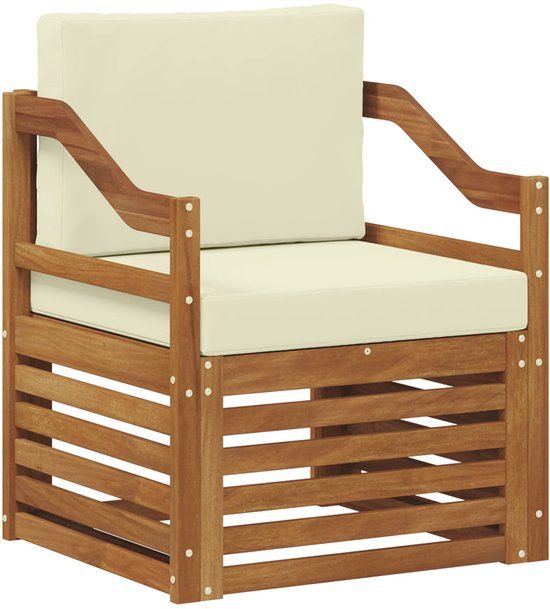 vidaXL - Buiten - bank - set - Massief - Acacia - Hout - en - Polyester