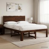 vidaXL Tweepersoonsbed met hoofdbord ROSTOCK Donkerbruin 120 x 190 cm