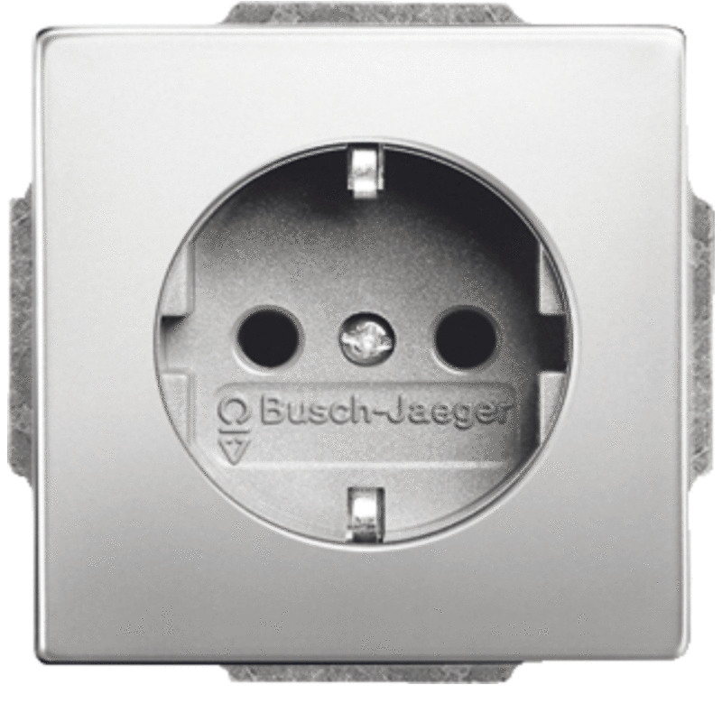Busch-Jaeger Wandcontactdoos - Randaarde - Metaal - RVS
