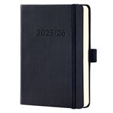 Sigel weekagenda Conceptum A6 2025/2026 - 18 maanden - Zwart - Hardcover