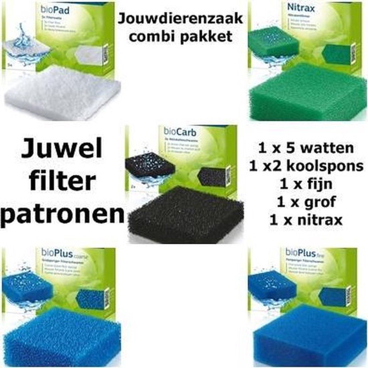 Juwel filterpatronen set - Jumbo - (XL) - 5 soorten