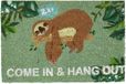 Merkloos Relaxdays Deurmat Come In & Hang Out - Luiaard - 60 x 40 cm - Kokos - Grappig - Antislip