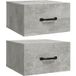 Tables de chevet murales 2 pcs armoire de chevet table de nuit gris béton 35x35x20 cm