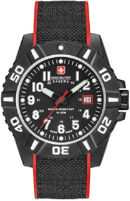 Swiss Military Hanowa 06-4309.17.007.04 horloge heren - zwart - carbon