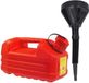 Eda-Plastiques Jerrycan rood voor olie en brandstof van 5 liter met een handige grote trechter van 39 cm