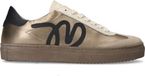 Manfield Dames Gouden Leren Sneakers Maat 36