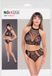 NO:XQSE Sexy Mesh Halternek Lingerie Set M/L Zwart