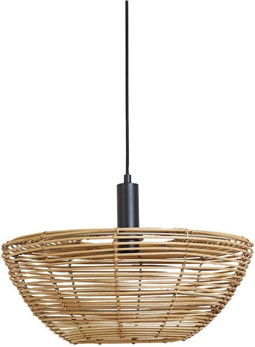 Light & Living Milan Hanglamp rotan 50x20 cm naturel/zwart - Landelijk - -