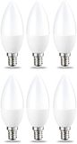 Amazon Basics Ledlampen, kaarsvorm, E14, 5 W (vervangt 40 W), helder, dimbaar, warm wit, 6 stuks